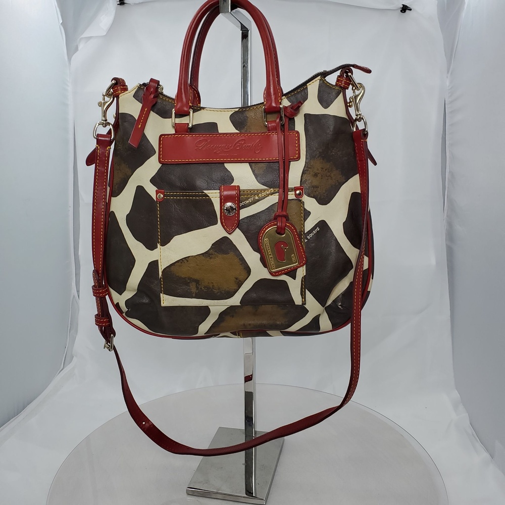 Vintage Y2K Dooney & Bourke Florentine Vacchetta Giraffe Leather Crossbody Bag